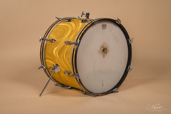 1960s Slingerland 'Modern Solo' in Gold Satin Flame - 14x20, 16x16, 8x12