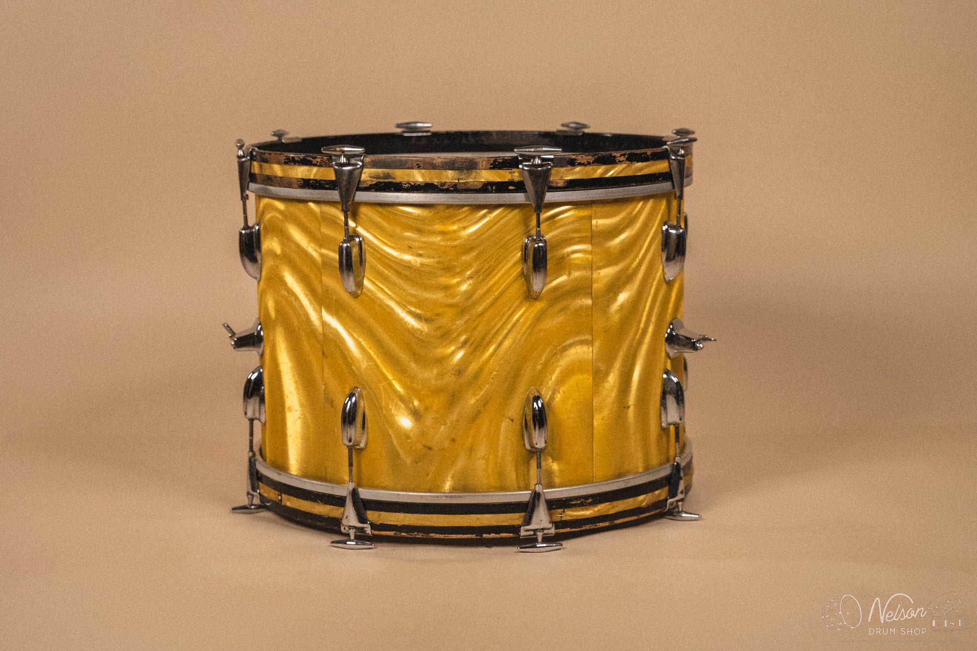 1960s Slingerland 'Modern Solo' in Gold Satin Flame - 14x20, 16x16, 8x12