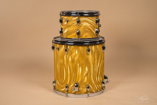 1960s Slingerland 'Modern Solo' in Gold Satin Flame - 14x20, 16x16, 8x12