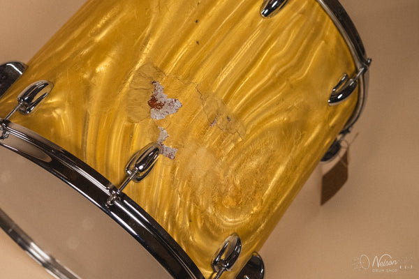 1960s Slingerland 'Modern Solo' in Gold Satin Flame - 14x20, 16x16, 8x12