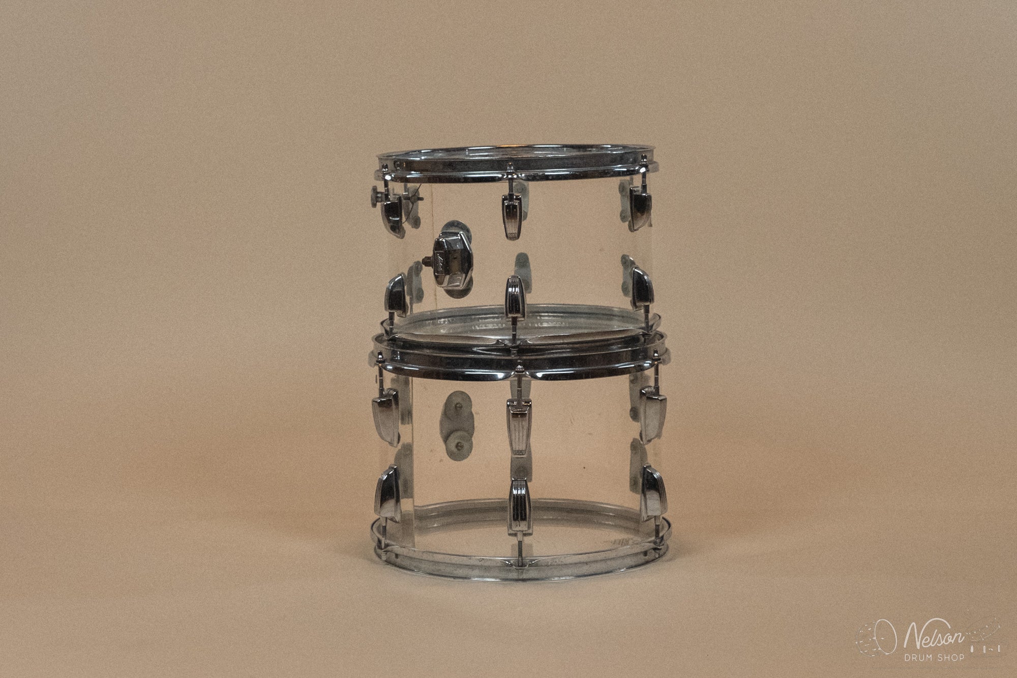 1970s Ludwig 'Hollywood' in Clear Vistalite - 14x22, 8x12, 9x13, 16x16