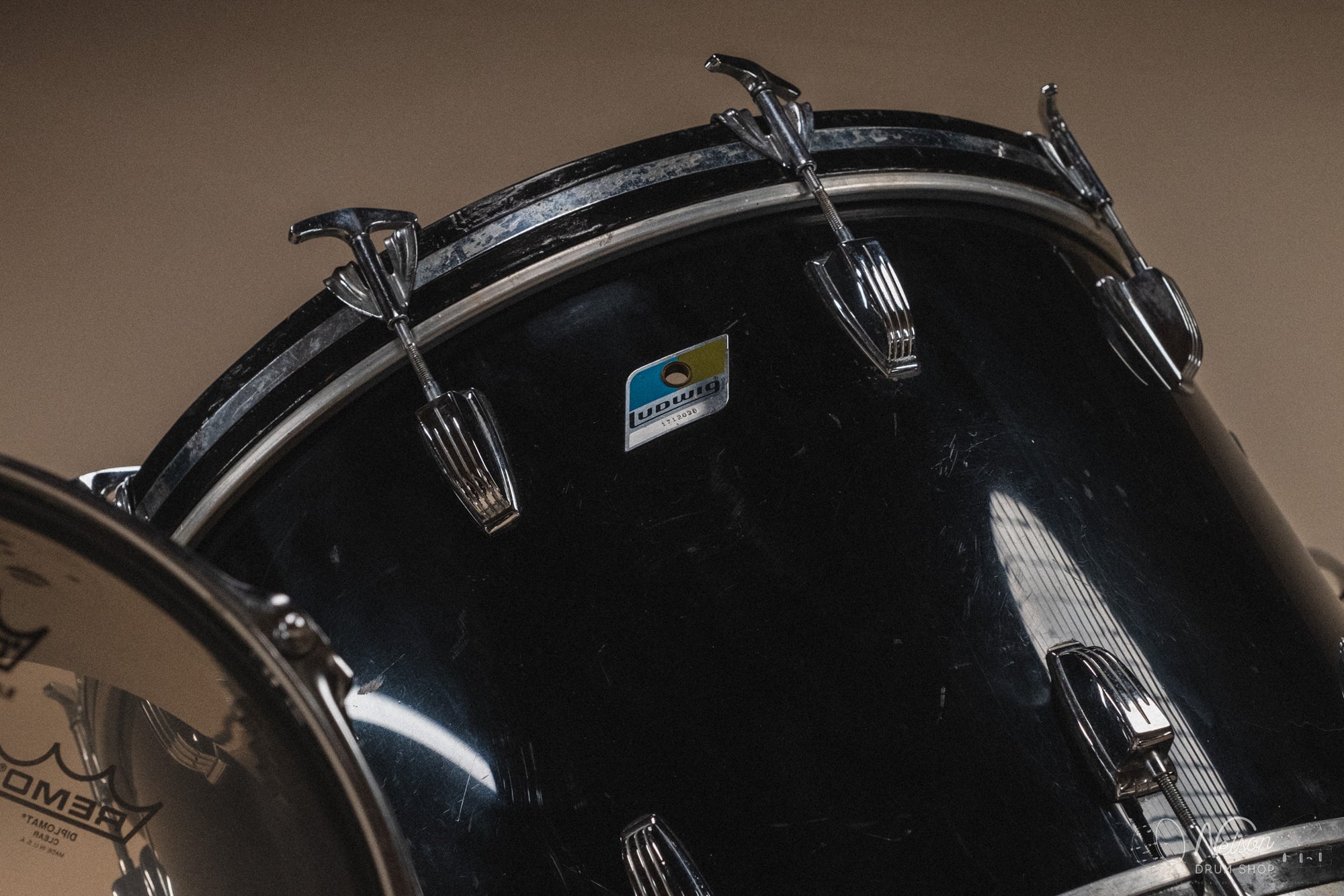 1970s Ludwig 'Super Classic' in Black Vistalite - 14x22, 9x13, 16x16