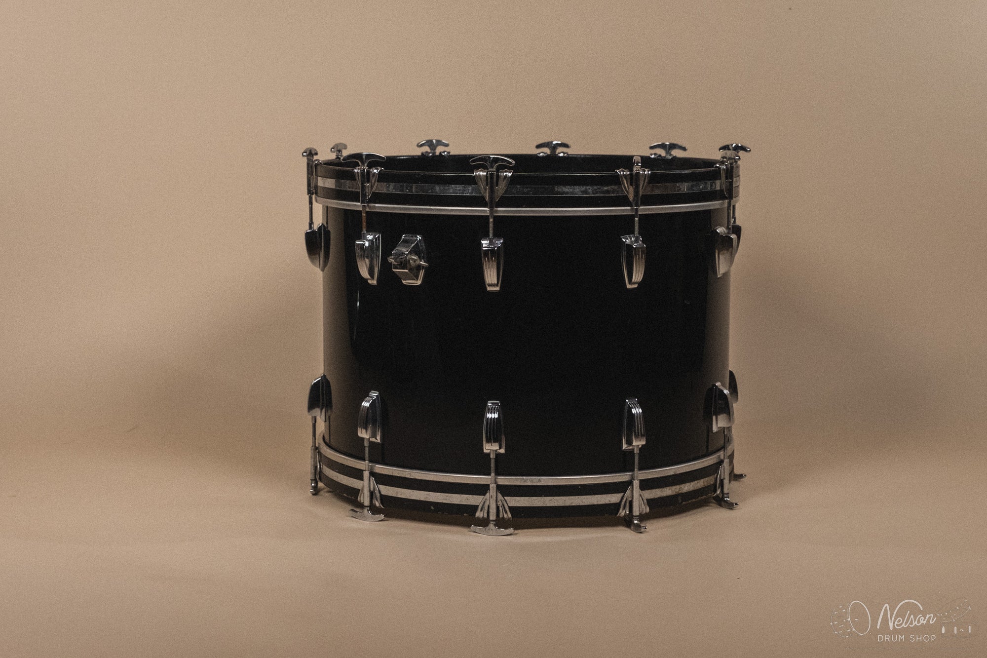 1970s Ludwig 'Super Classic' in Black Vistalite - 14x22, 9x13, 16x16