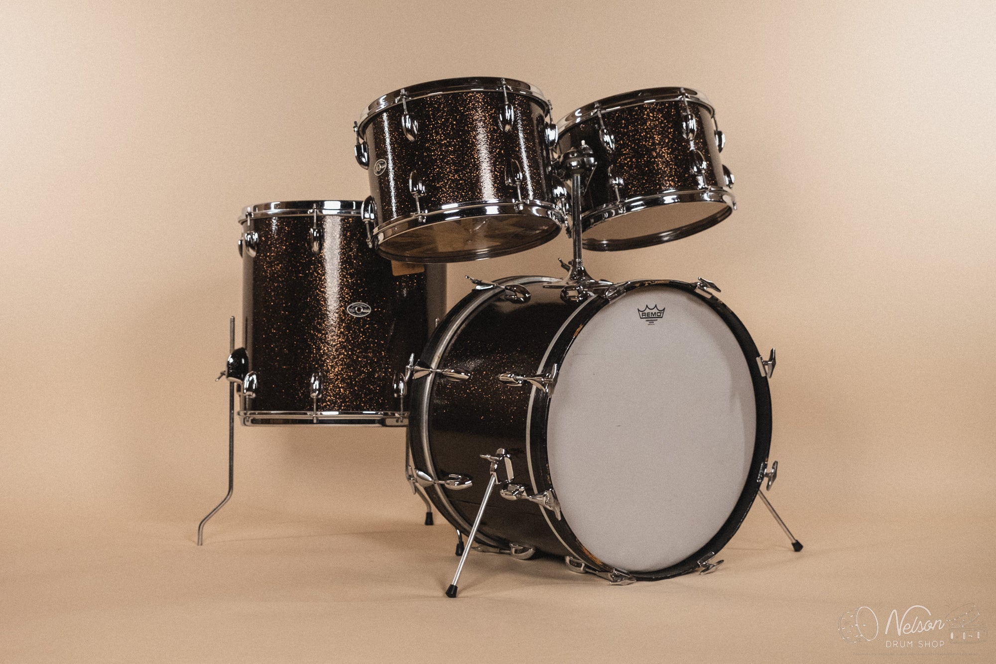 1970's Slingerland 'New Rock Outfit' in Rootbeer Sparkle - 14x20, 8x12, 9x13, 16x16