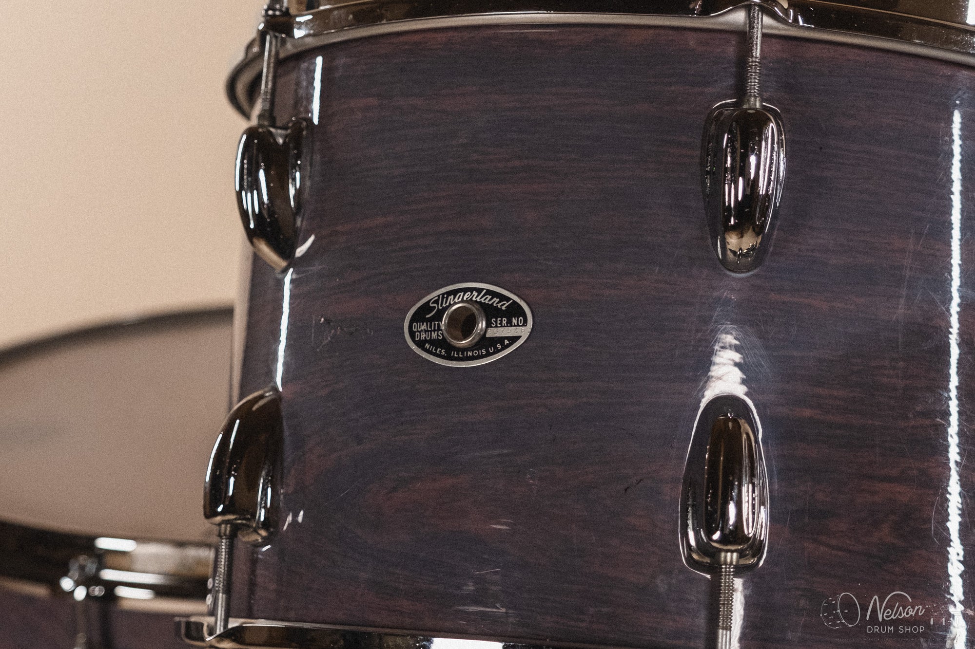 1970s Slingerland 'New Rock' in faded Rosewood Pearl - 14x22, 8x12, 9x13, 16x16