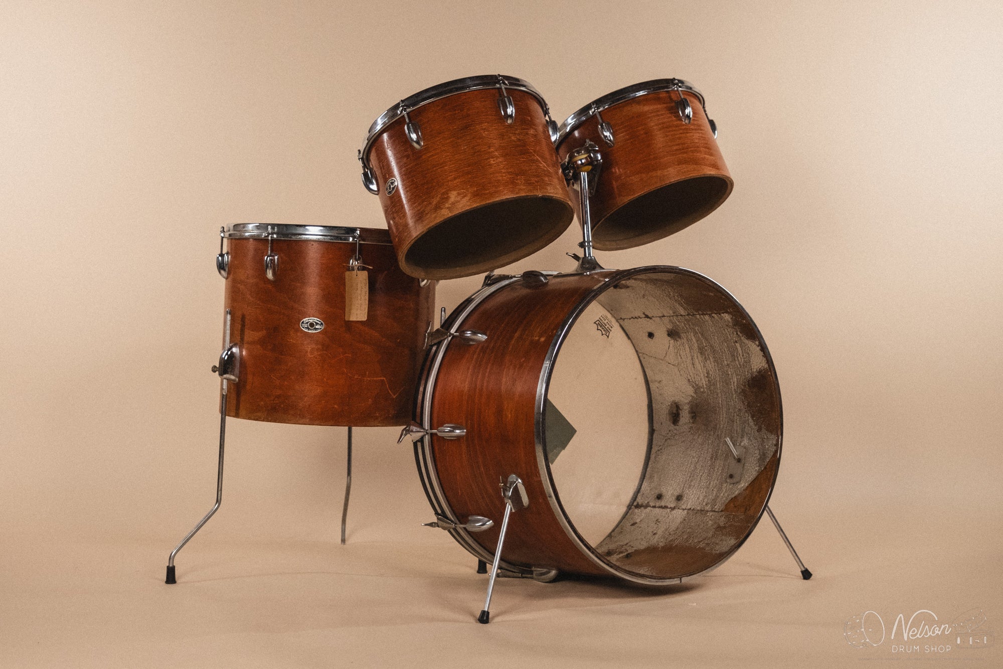 1970s Slingerland 'On Tour' in Mahogany Wood - 14x22, 8x12, 9x13, 14x16