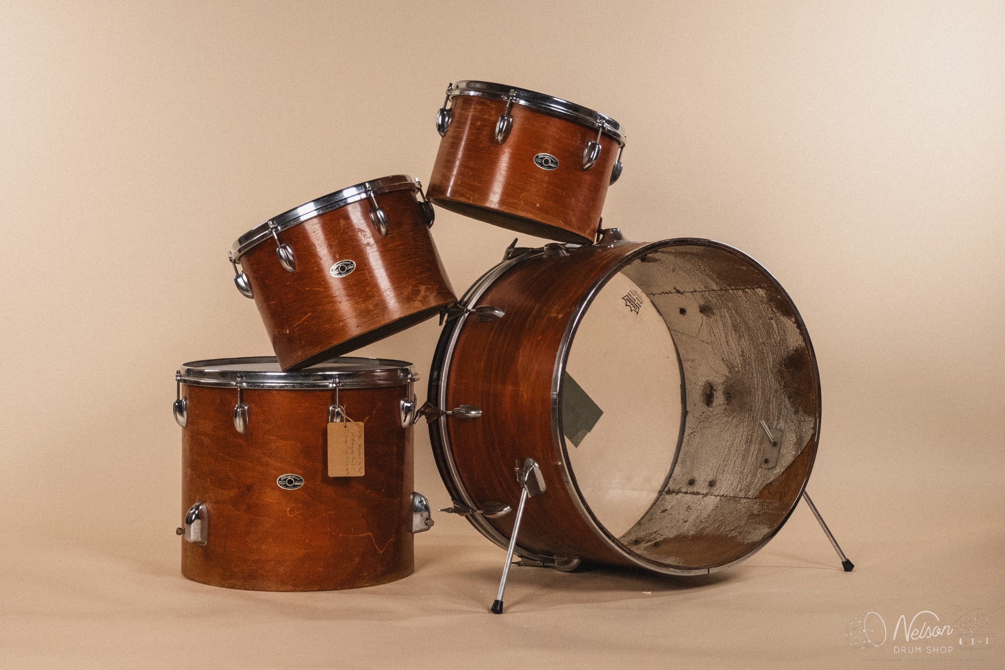 1970s Slingerland 'On Tour' in Mahogany Wood - 14x22, 8x12, 9x13, 14x16