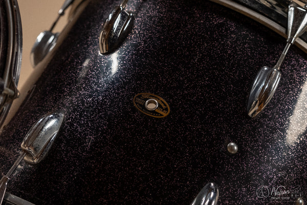 1963/1966 Slingerland in Black Sparkle - 14x20, 9x13, 12x15