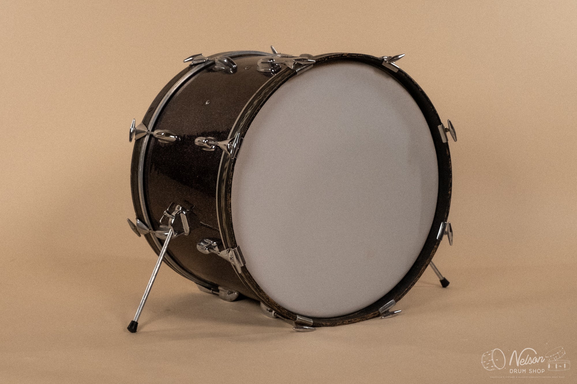 1963/1966 Slingerland in Black Sparkle - 14x20, 9x13, 12x15