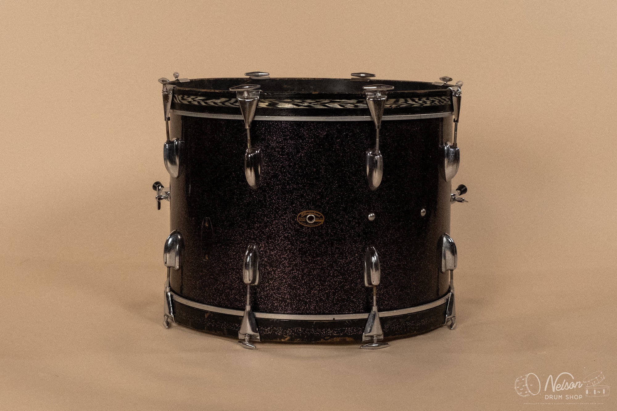 1963/1966 Slingerland in Black Sparkle - 14x20, 9x13, 12x15