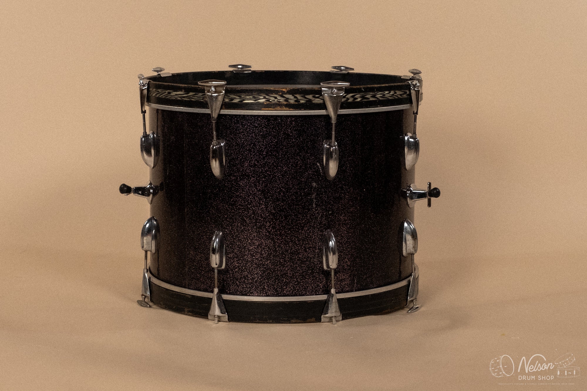 1963/1966 Slingerland in Black Sparkle - 14x20, 9x13, 12x15