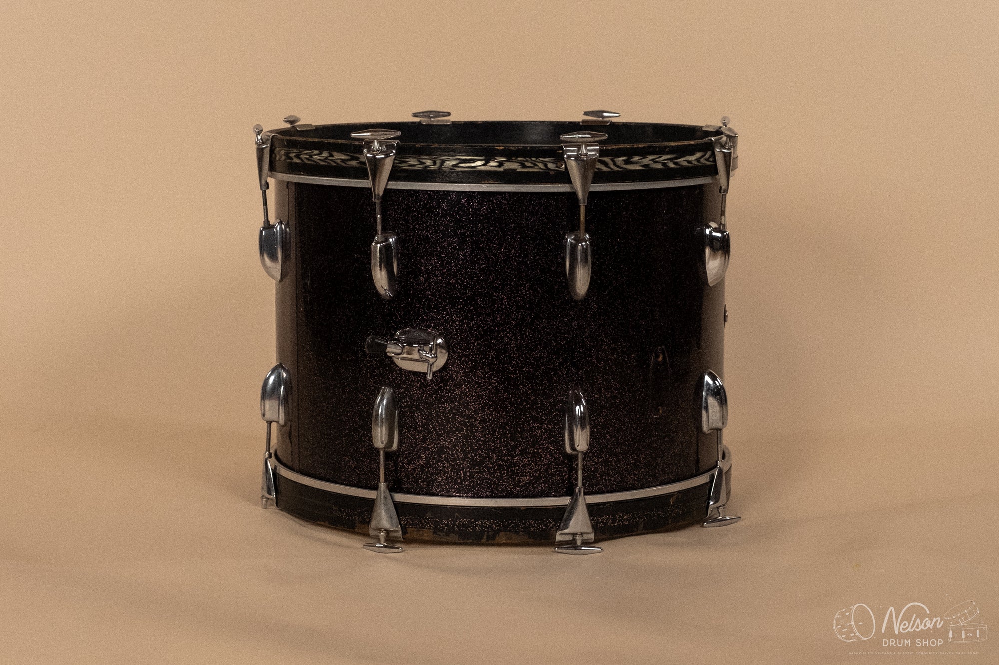 1963/1966 Slingerland in Black Sparkle - 14x20, 9x13, 12x15