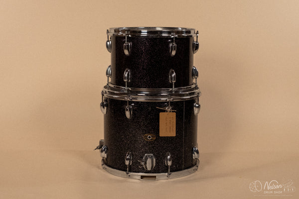 1963/1966 Slingerland in Black Sparkle - 14x20, 9x13, 12x15