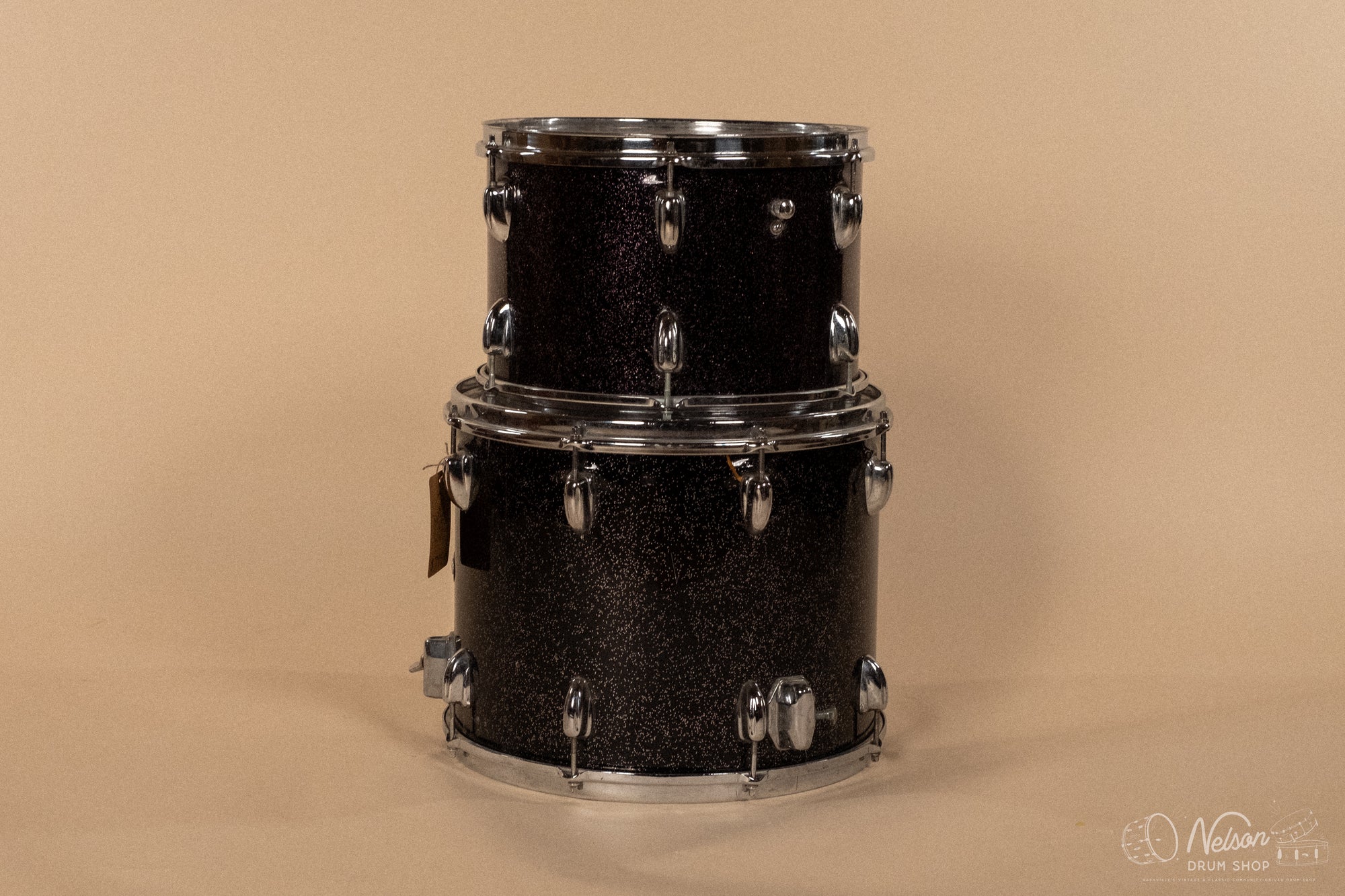 1963/1966 Slingerland in Black Sparkle - 14x20, 9x13, 12x15