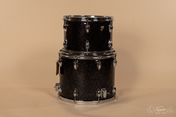 1963/1966 Slingerland in Black Sparkle - 14x20, 9x13, 12x15