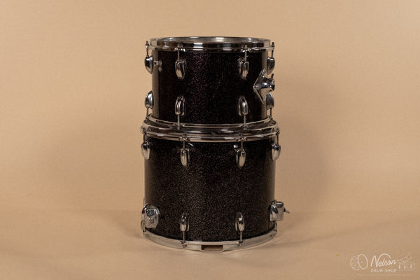 1963/1966 Slingerland in Black Sparkle - 14x20, 9x13, 12x15