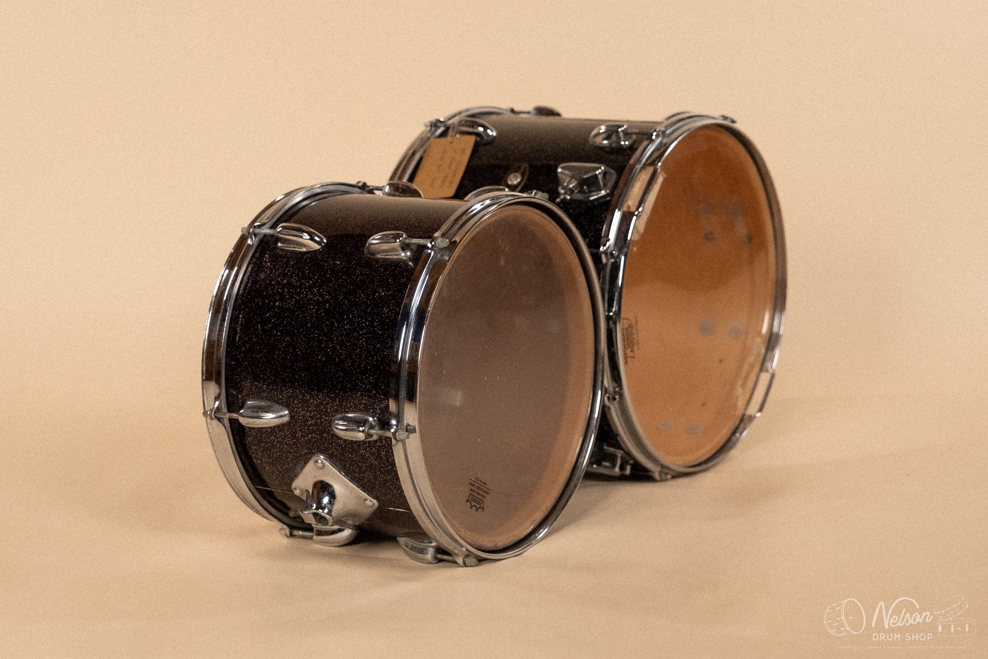 1963/1966 Slingerland in Black Sparkle - 14x20, 9x13, 12x15