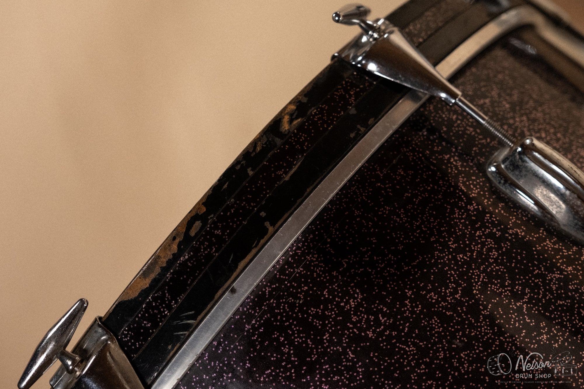 1963/1966 Slingerland in Black Sparkle - 14x20, 9x13, 12x15