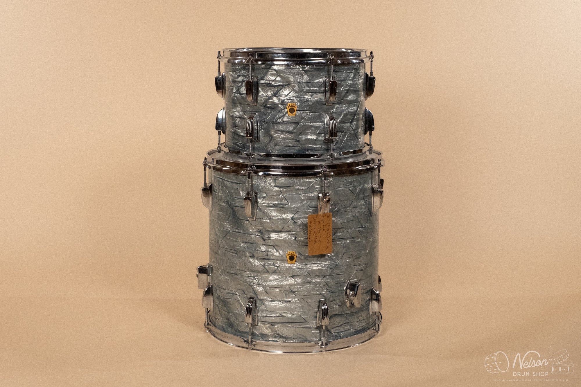 1960s Ludwig Pre-Serial 'Super Beat' in Sky Blue Pearl - 14x20, 9x13, 16x16