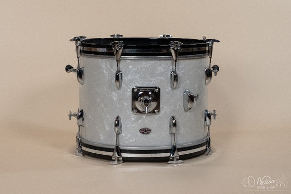 1970s Slingerland Gene Krupa Deluxe in White Marine Pearl - 14x20, 9x13, 14x16