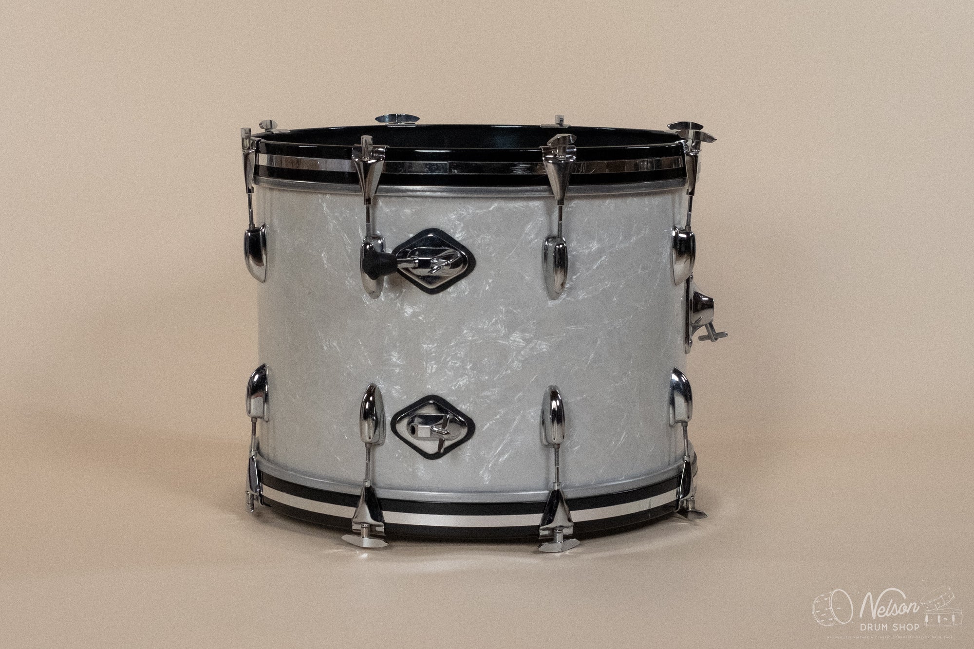 1970s Slingerland Gene Krupa Deluxe in White Marine Pearl - 14x20, 9x13, 14x16