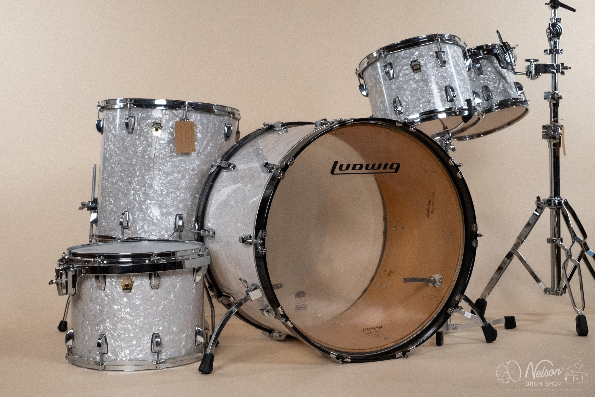 Used 2000's Ludwig 'Classic Maple' in White Marine Pearl - 16x24, 8x10, 9x12, 11x14, 16x16