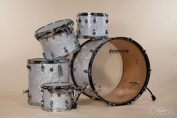 Used 2000's Ludwig 'Classic Maple' in White Marine Pearl - 16x24, 8x10, 9x12, 11x14, 16x16