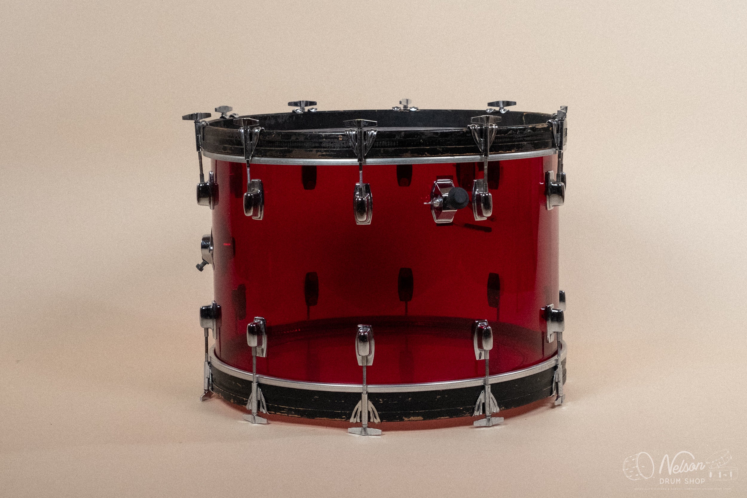 1980s Ludwig Combo Vistalite in Red - 14x22, 9x13, 16x16