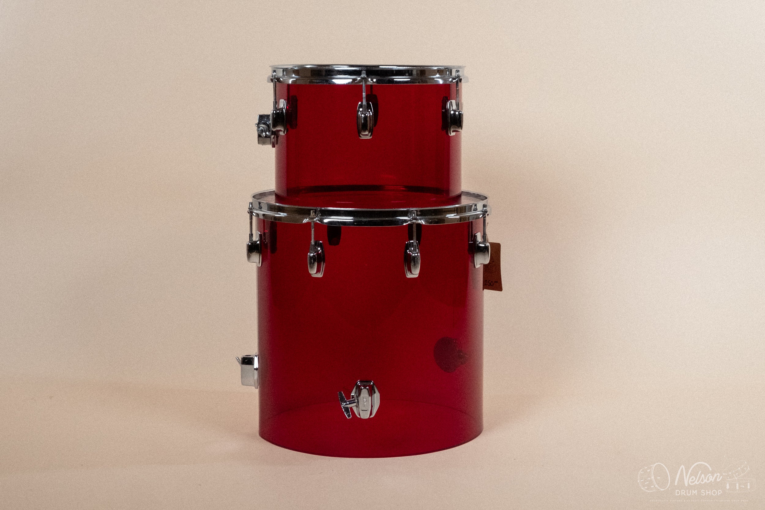 1980s Ludwig Combo Vistalite in Red - 14x22, 9x13, 16x16