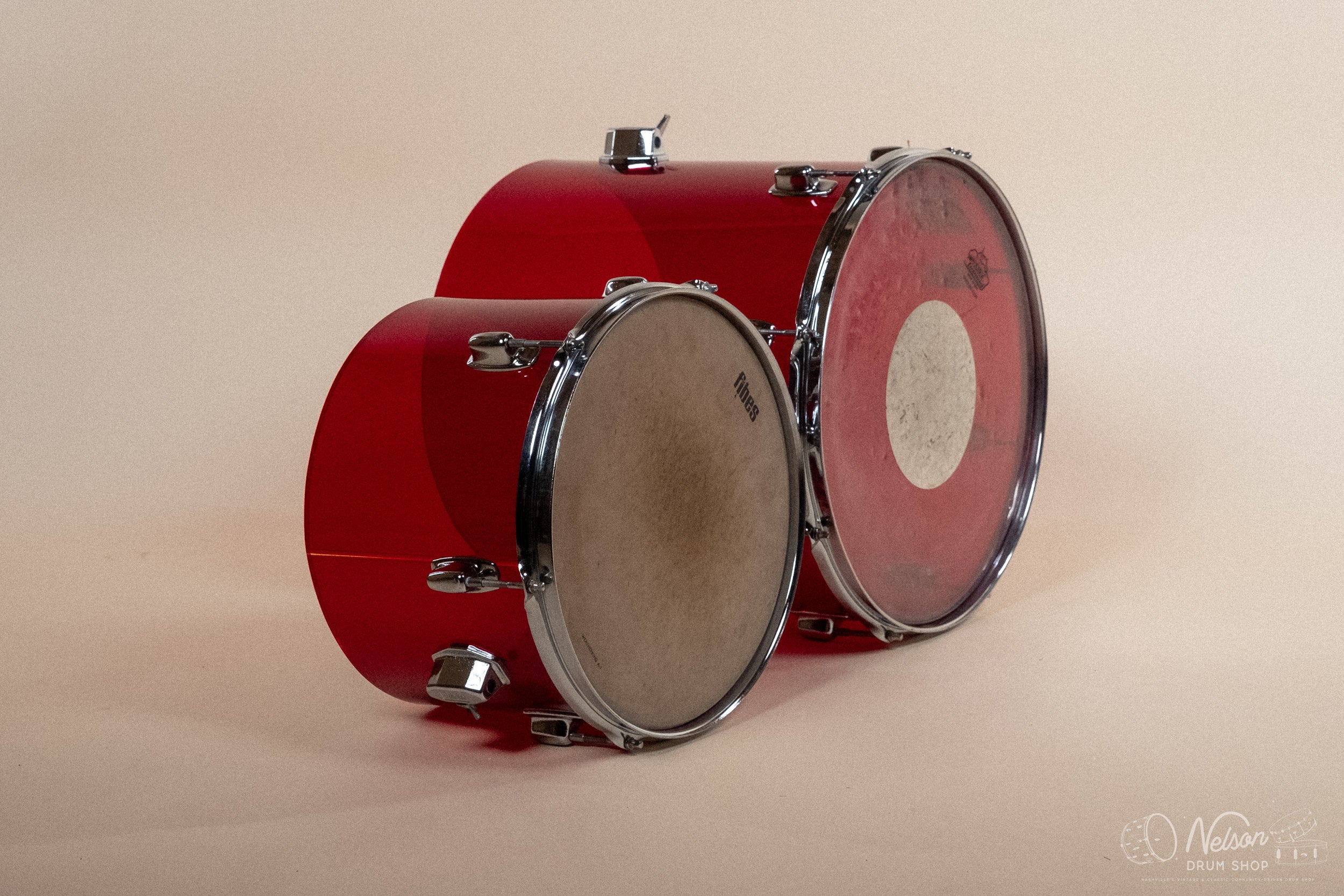 1980s Ludwig Combo Vistalite in Red - 14x22, 9x13, 16x16