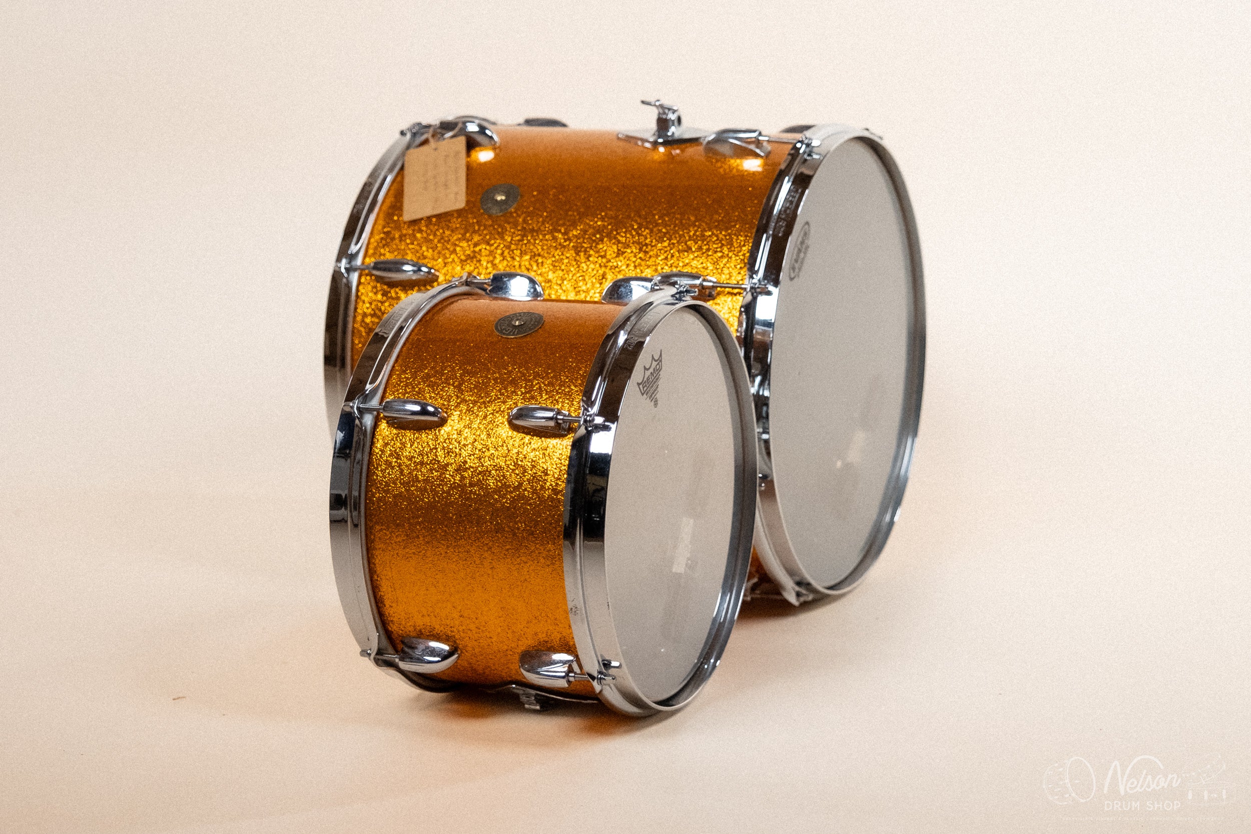 1960s Gretsch 'Name Band' rewrapped in Gold Sparkle - 14x22, 16x16, 9x13