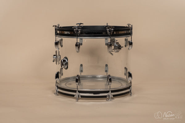 1970s Ludwig 'Downbeat' in Clear Vistalite - 14x20, 8x12, 14x14