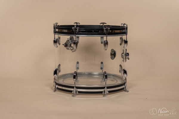 1970s Ludwig 'Downbeat' in Clear Vistalite - 14x20, 8x12, 14x14