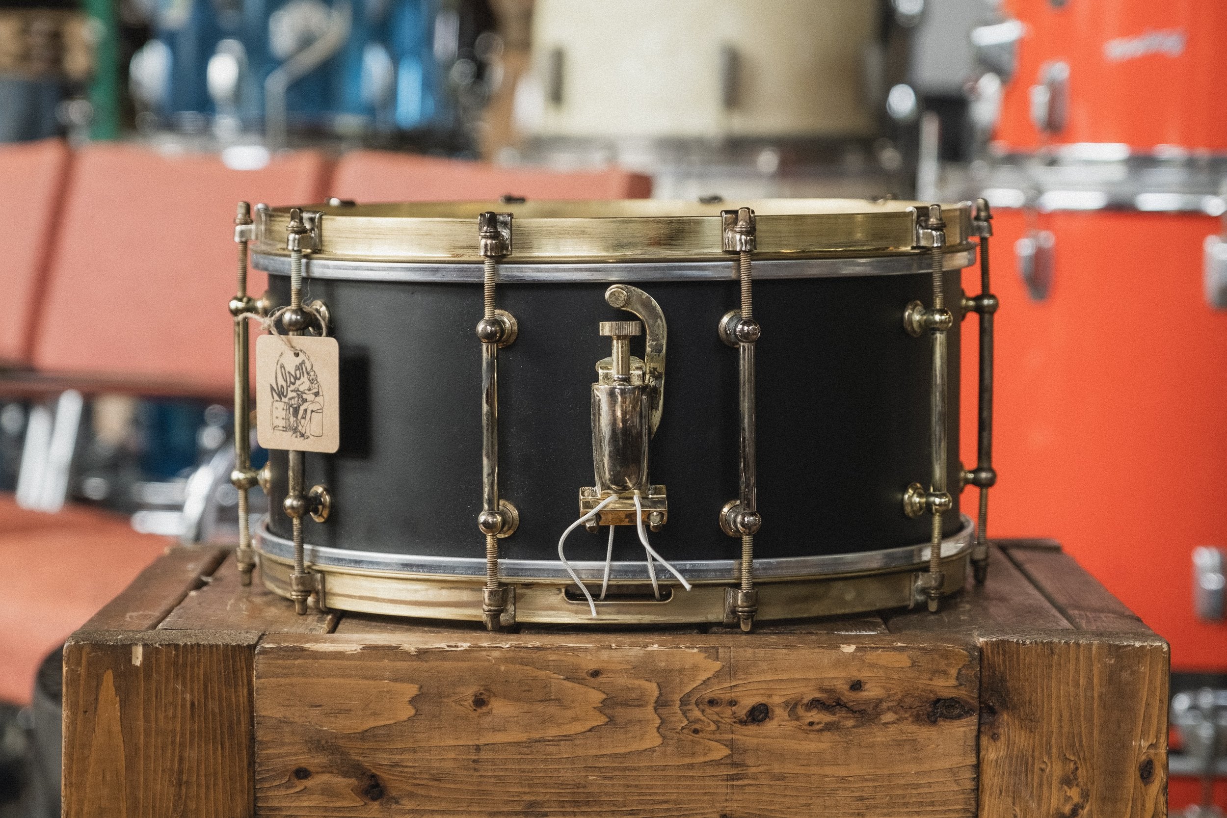 3rd & 4th Drums 'Black Brass Snare' w/ Weathered Hardware - 6.5x14