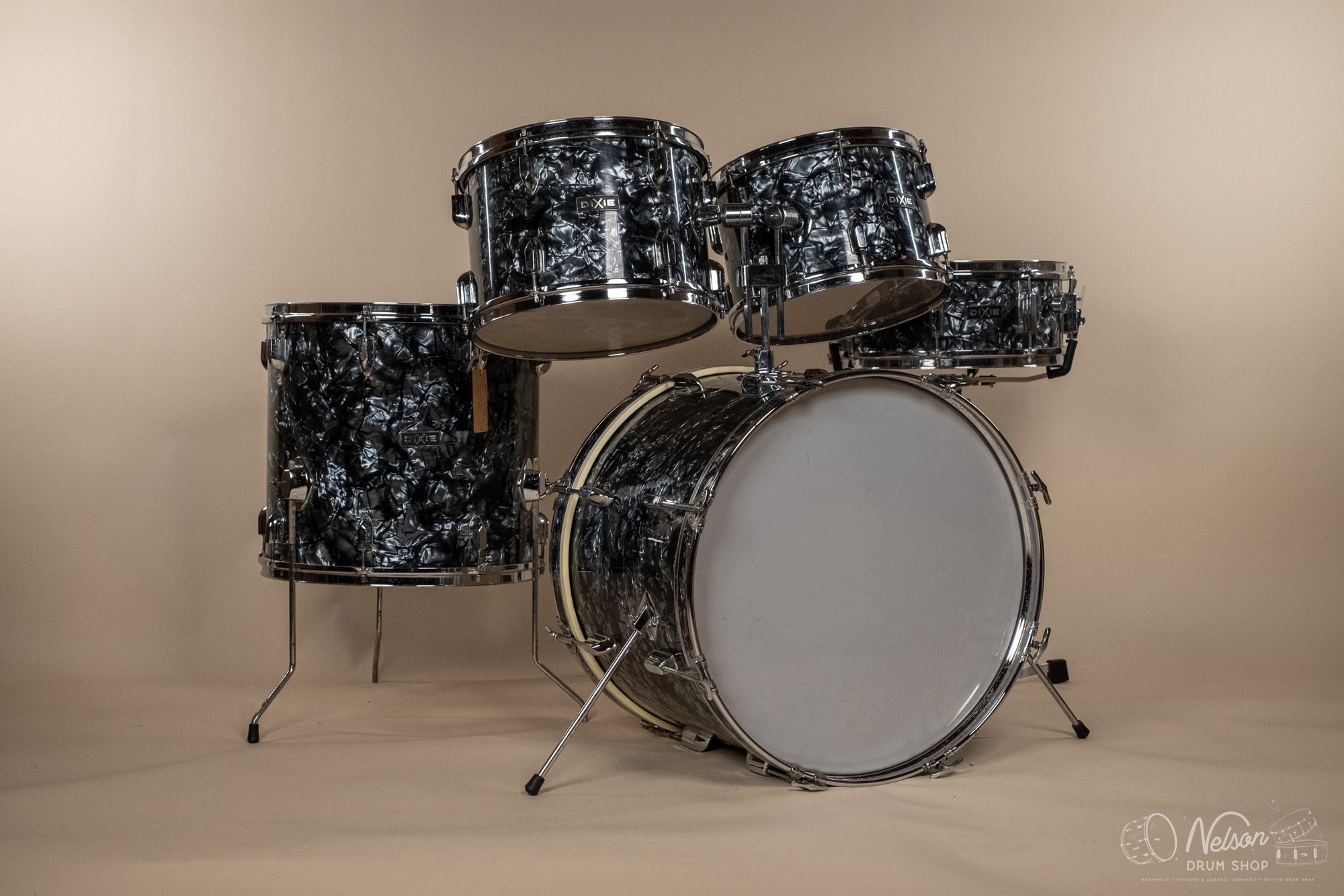 1970s Dixie MIJ in Black Diamond Pearl - 14x20, 9x13, 8x12, 16x16, 5x14