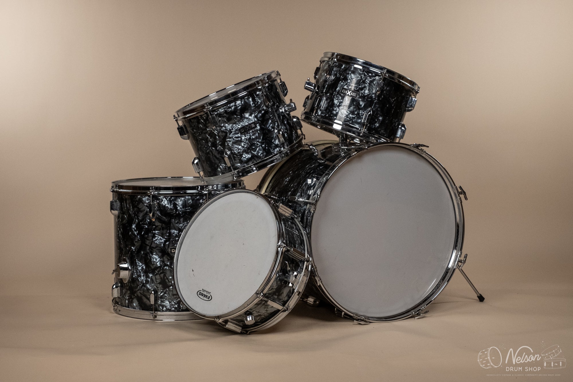 1970s Dixie MIJ in Black Diamond Pearl - 14x20, 9x13, 8x12, 16x16, 5x14