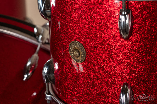 1960s Gretsch 'Name Band' Re-wrapped in Red Sparkle - 14x22, 9x13, 16x16