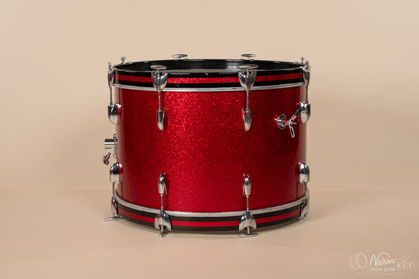 1960s Gretsch 'Name Band' Re-wrapped in Red Sparkle - 14x22, 9x13, 16x16