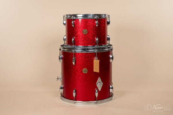 1960s Gretsch 'Name Band' Re-wrapped in Red Sparkle - 14x22, 9x13, 16x16