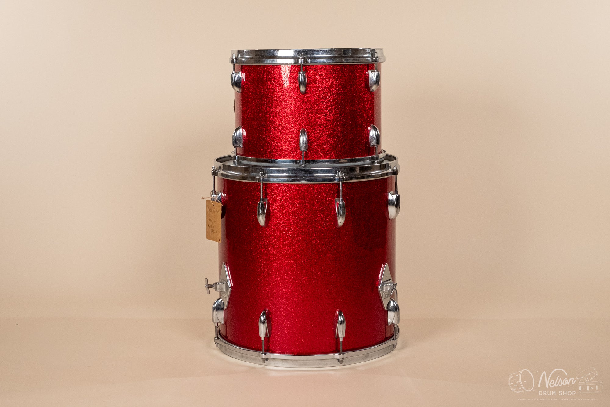 1960s Gretsch 'Name Band' Re-wrapped in Red Sparkle - 14x22, 9x13, 16x16