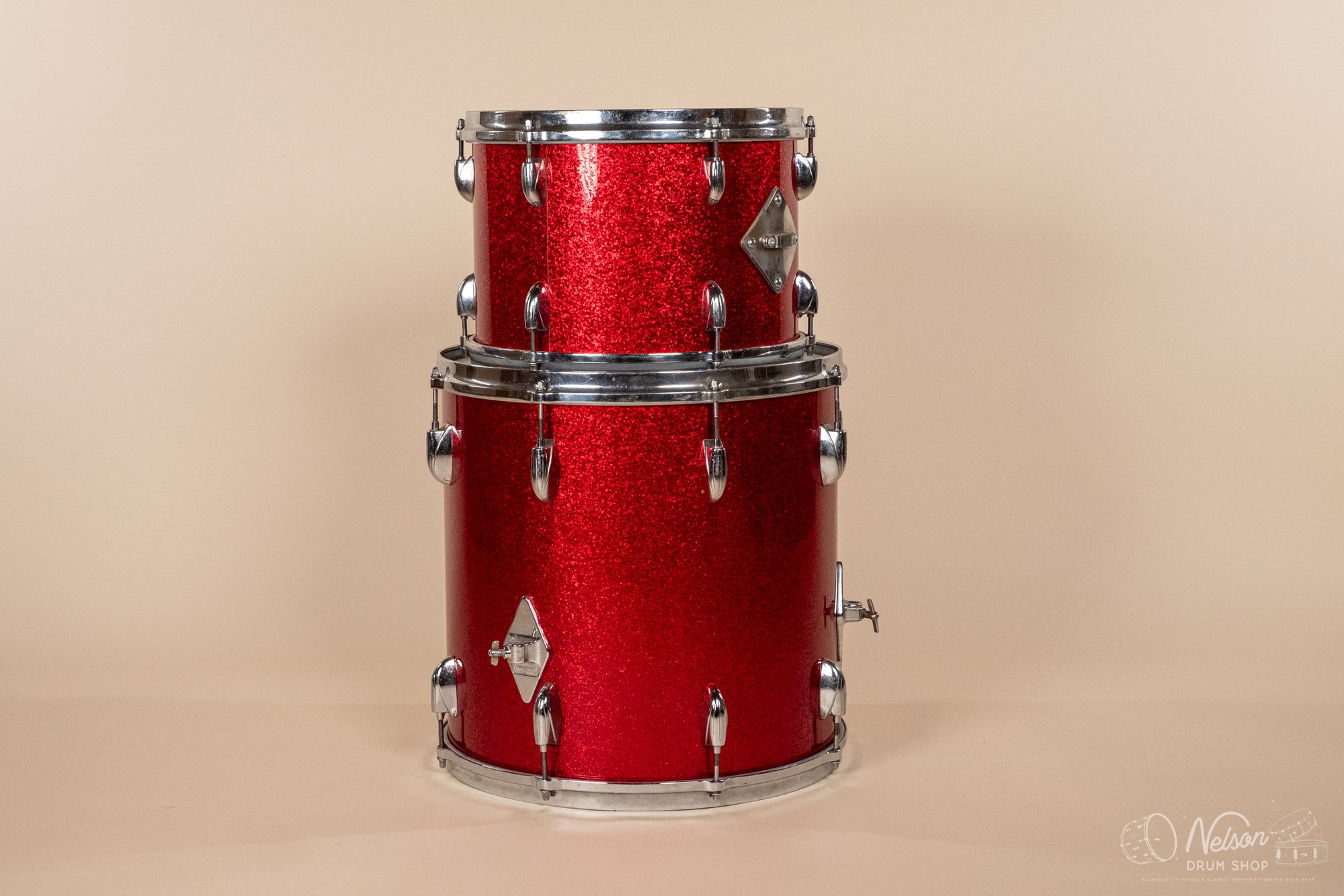 1960s Gretsch 'Name Band' Re-wrapped in Red Sparkle - 14x22, 9x13, 16x16