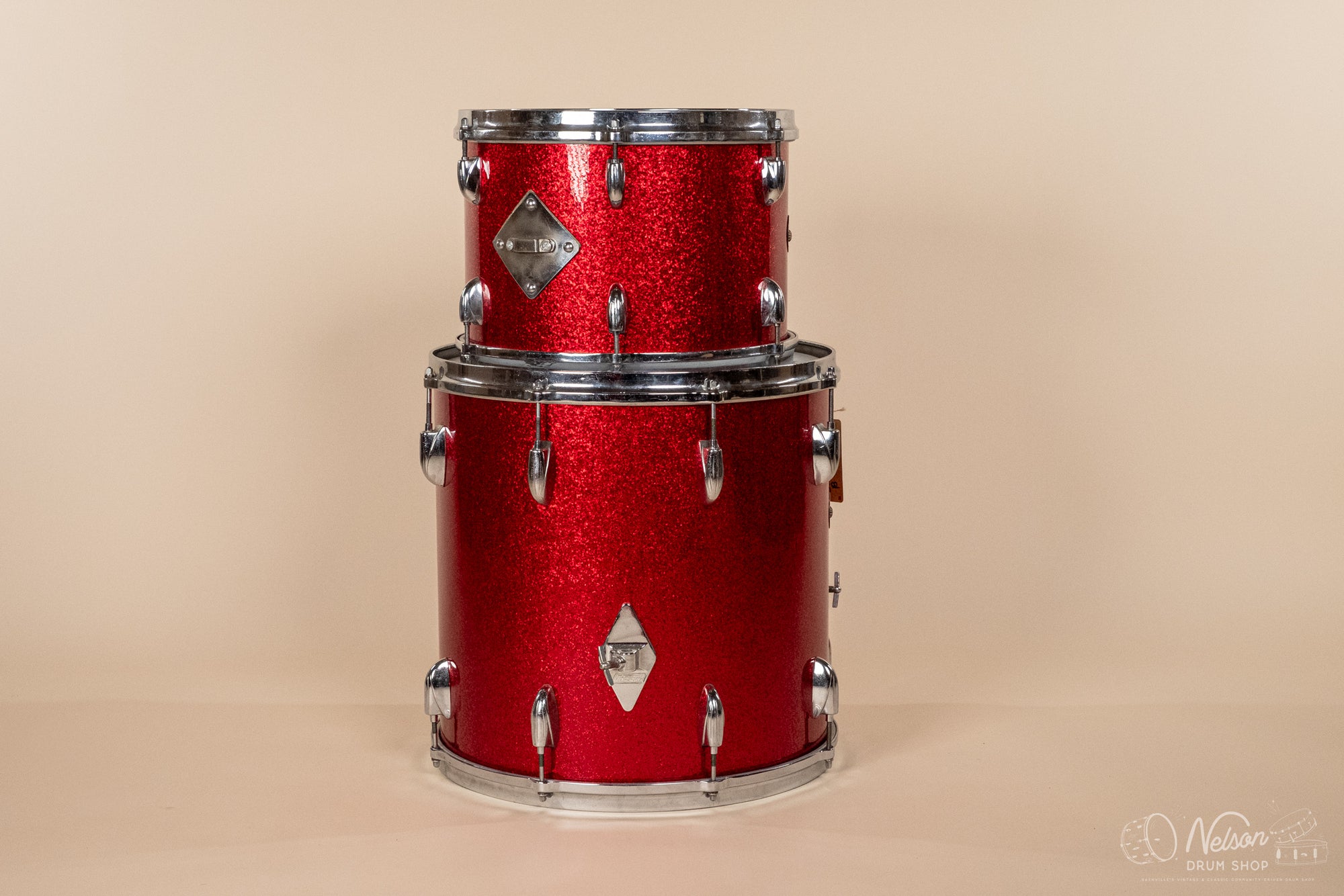 1960s Gretsch 'Name Band' Re-wrapped in Red Sparkle - 14x22, 9x13, 16x16