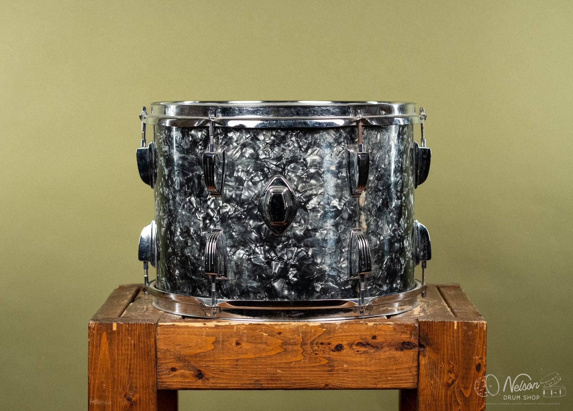 1970s Ludwig Tom in Black Diamond Pearl - 10x14