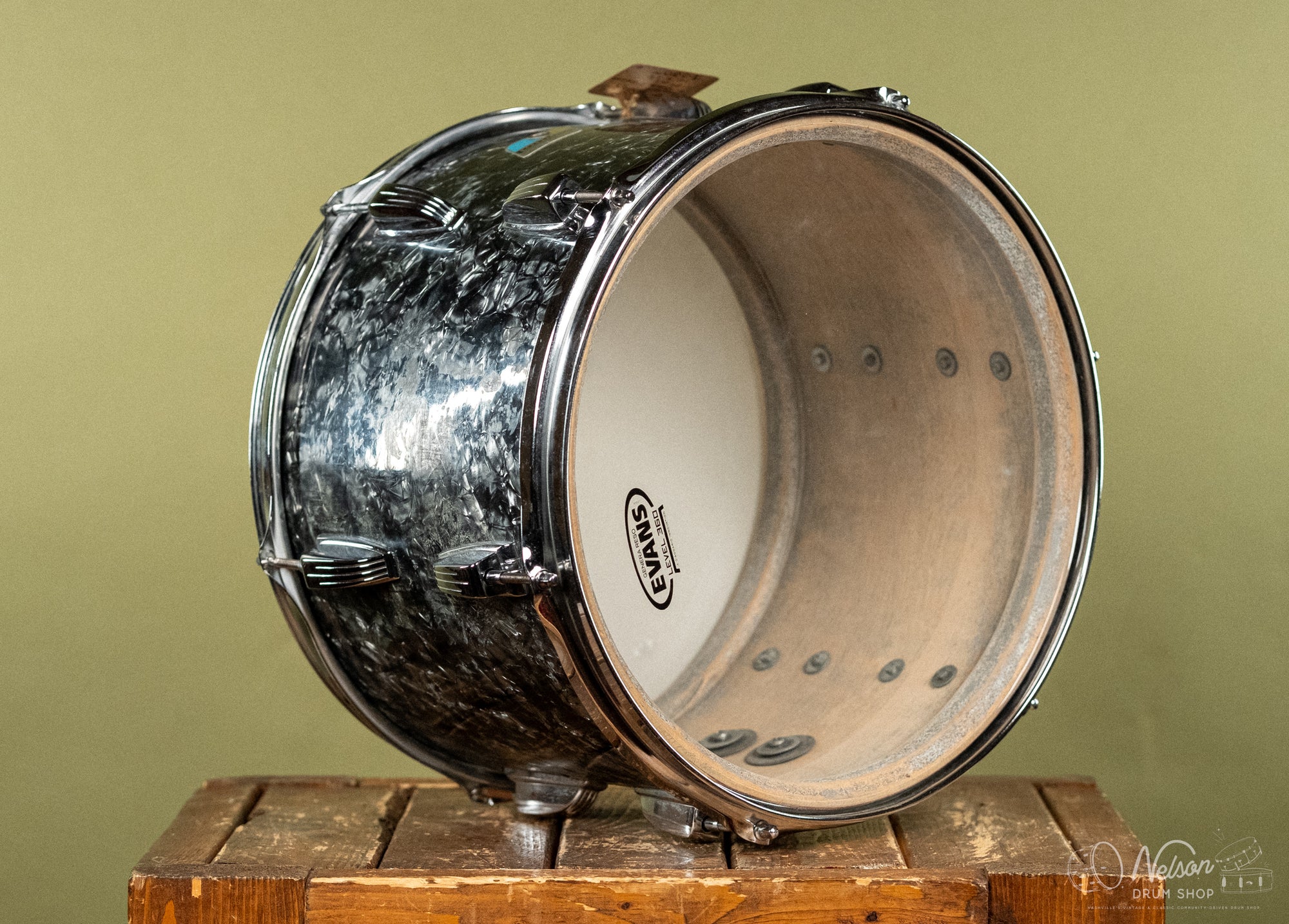 1970s Ludwig Tom in Black Diamond Pearl - 10x14