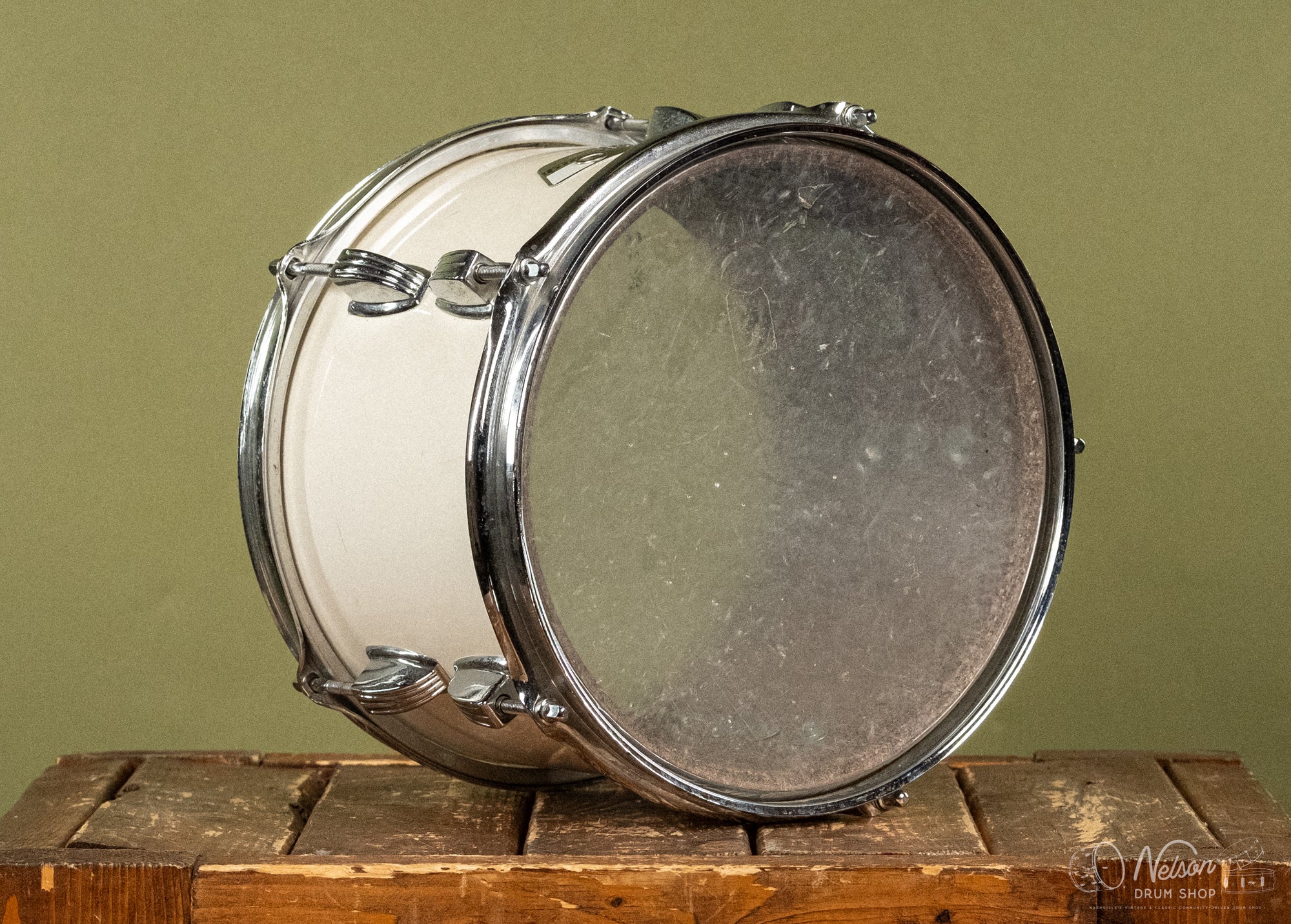 1990s Ludwig Rocker Tom in White - 7x10