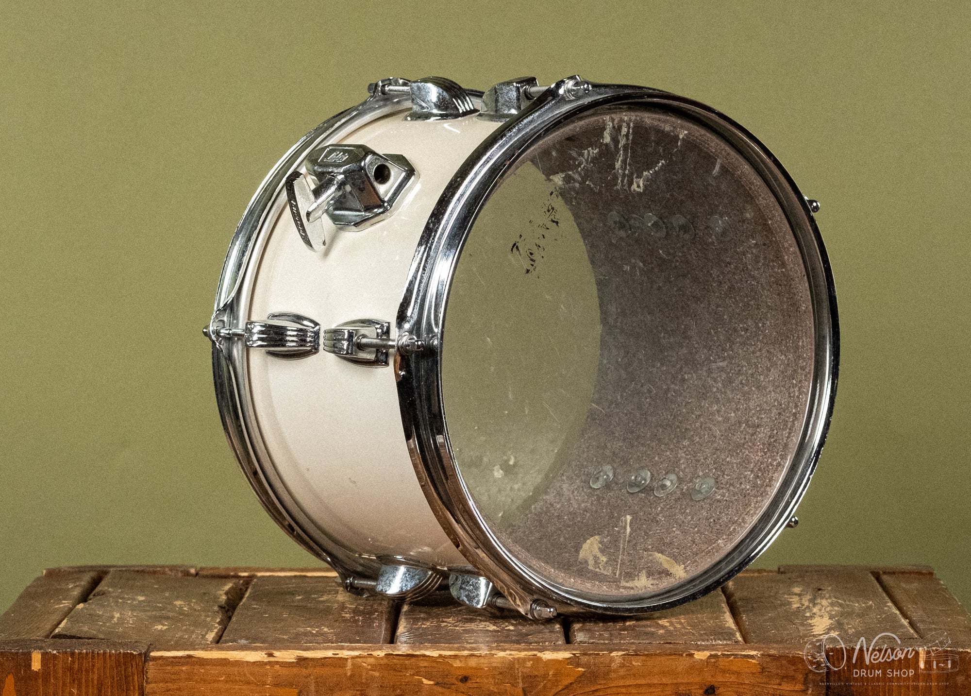 1990s Ludwig Rocker Tom in White - 7x10