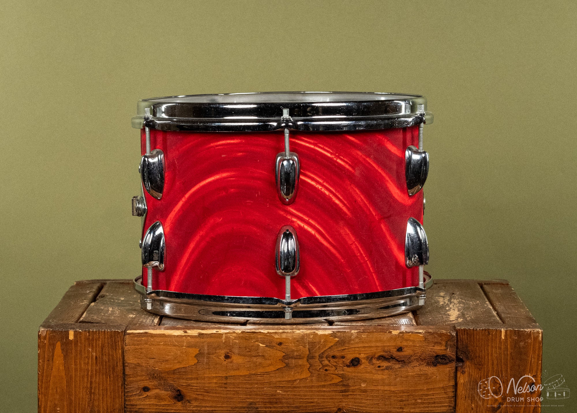 1970s Slingerland Tom in Red Satin Flame - 8x12