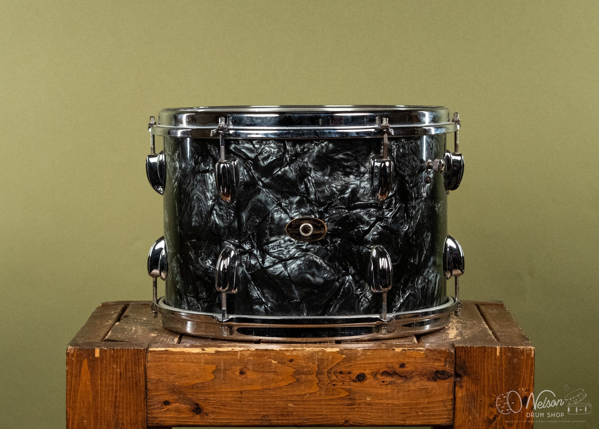 1960s Slingerland Rack Tom in Black Diamond Pearl - 9x13