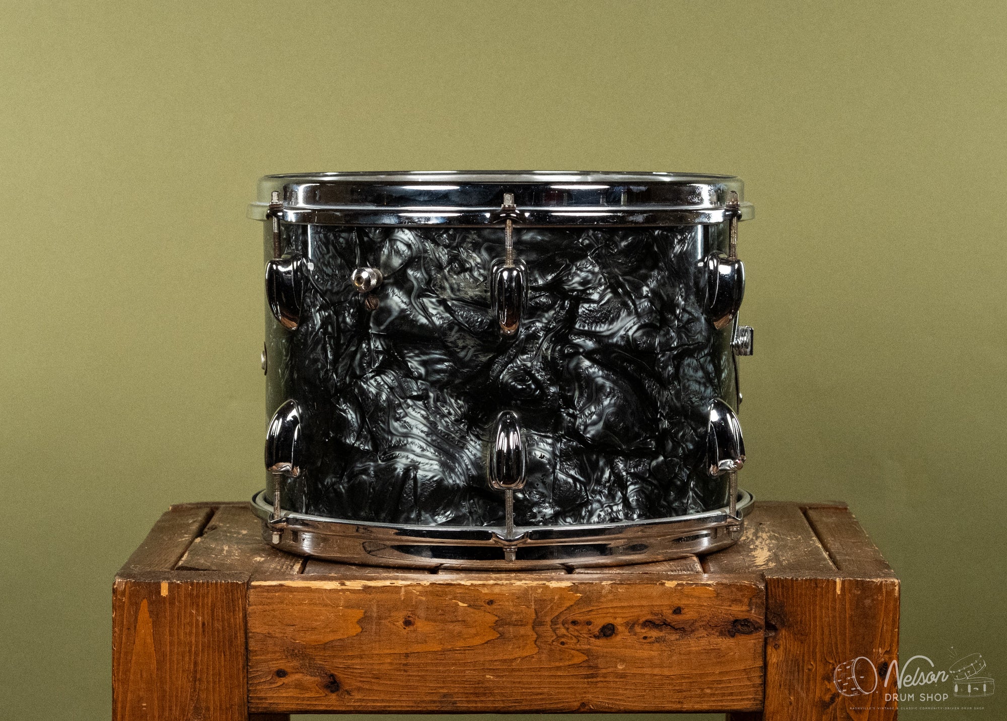 1960s Slingerland Rack Tom in Black Diamond Pearl - 9x13