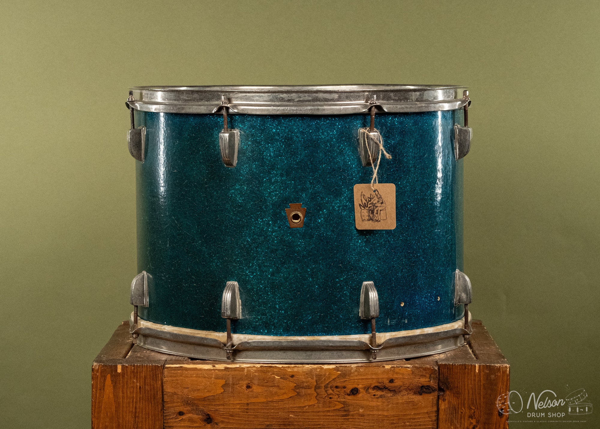 1950s WFL Tom in Aqua Blue Sparkle - 12x17